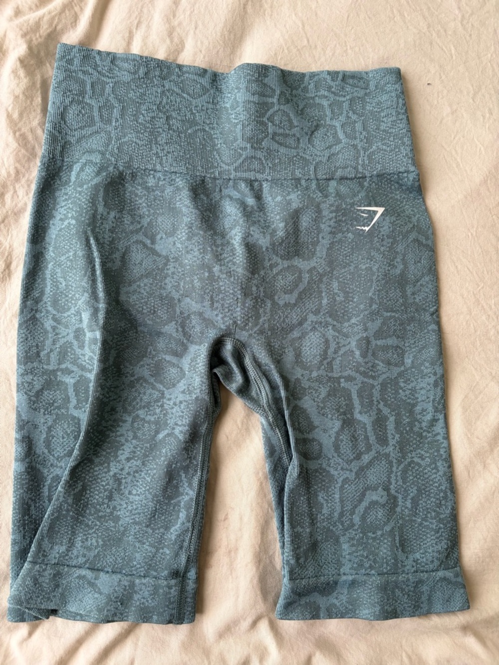 Gymshark Teal High-Waisted Athletic Shorts - Blue Green